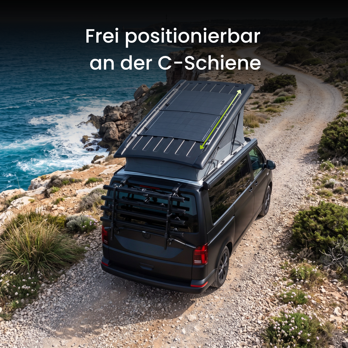 270 Wp Solarmodul-Set mit Halteplatte für VW California und SOLA Flex 135 Wp Solarmodul