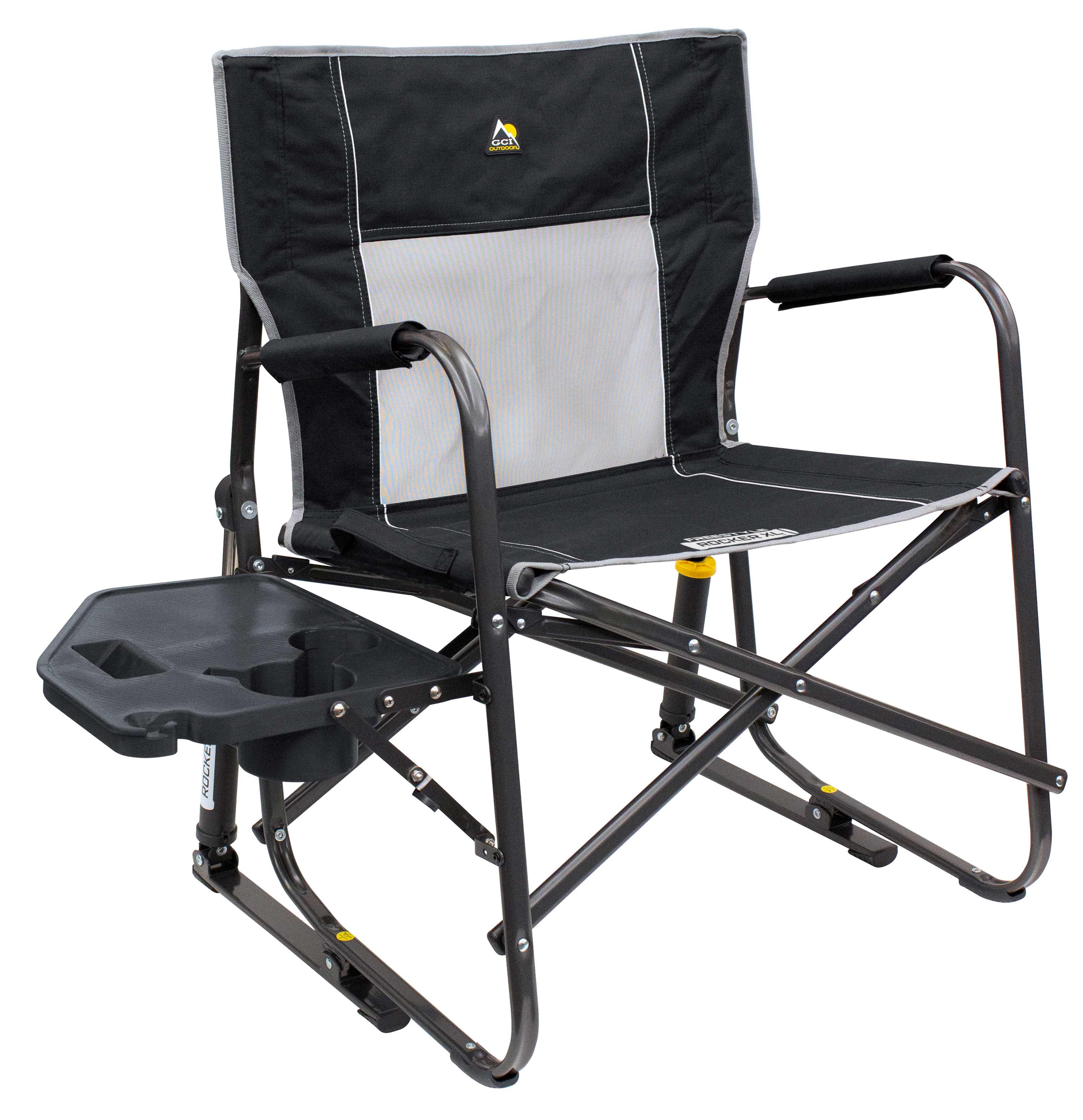 GCI Outdoor Freestyle Rocker XL Campingstuhl mit Seitentisch Black