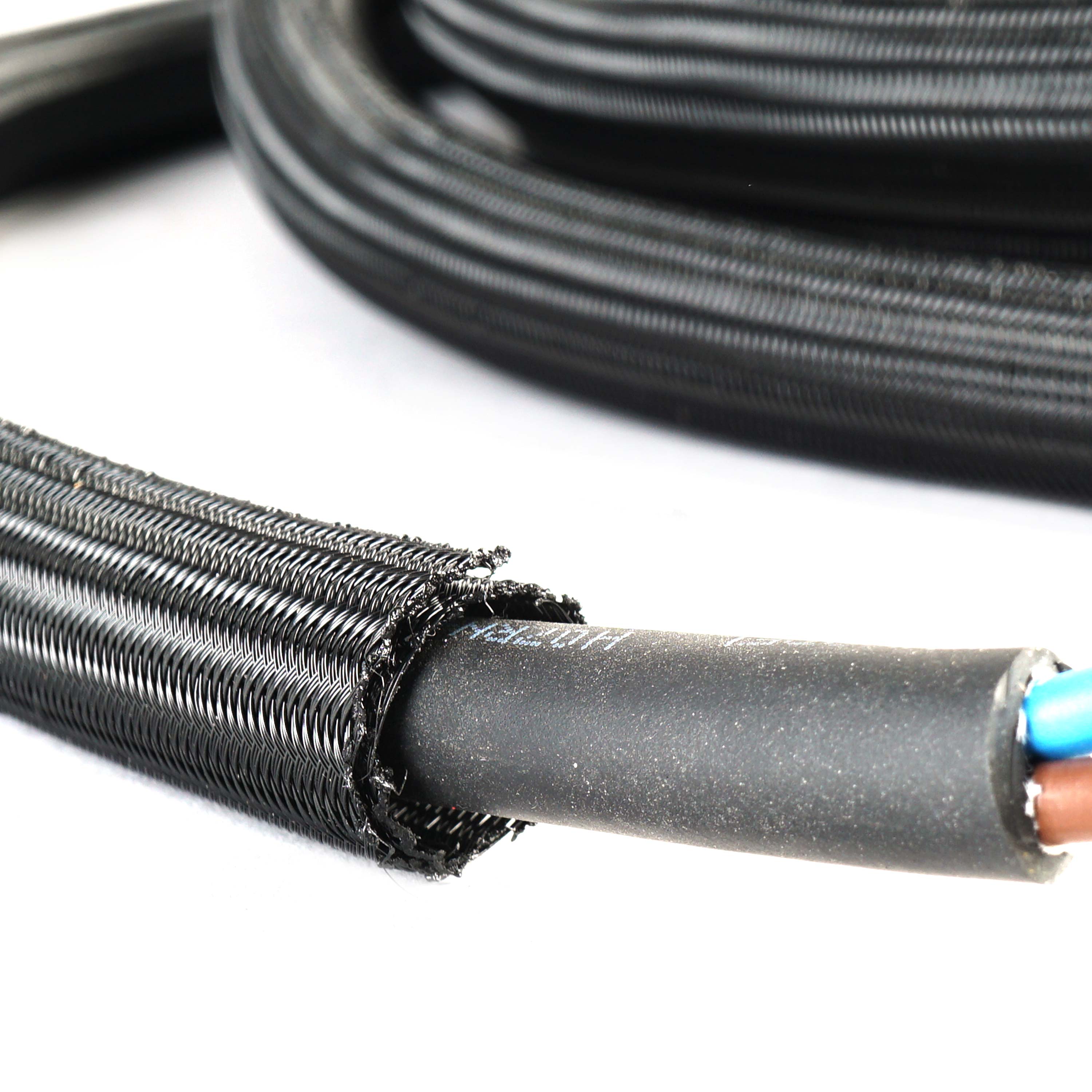 WATTSTUNDE® Geflechtsschlauch offen 6 mm schwarz 5 Meter