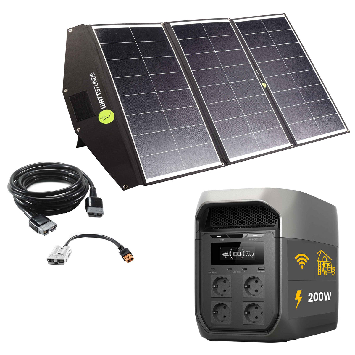 EcoFlow DELTA 3 Max Powerstation Bundle mit WATTSTUNDE® SOLA Ease+ 200 Wp SunFolder Solartasche