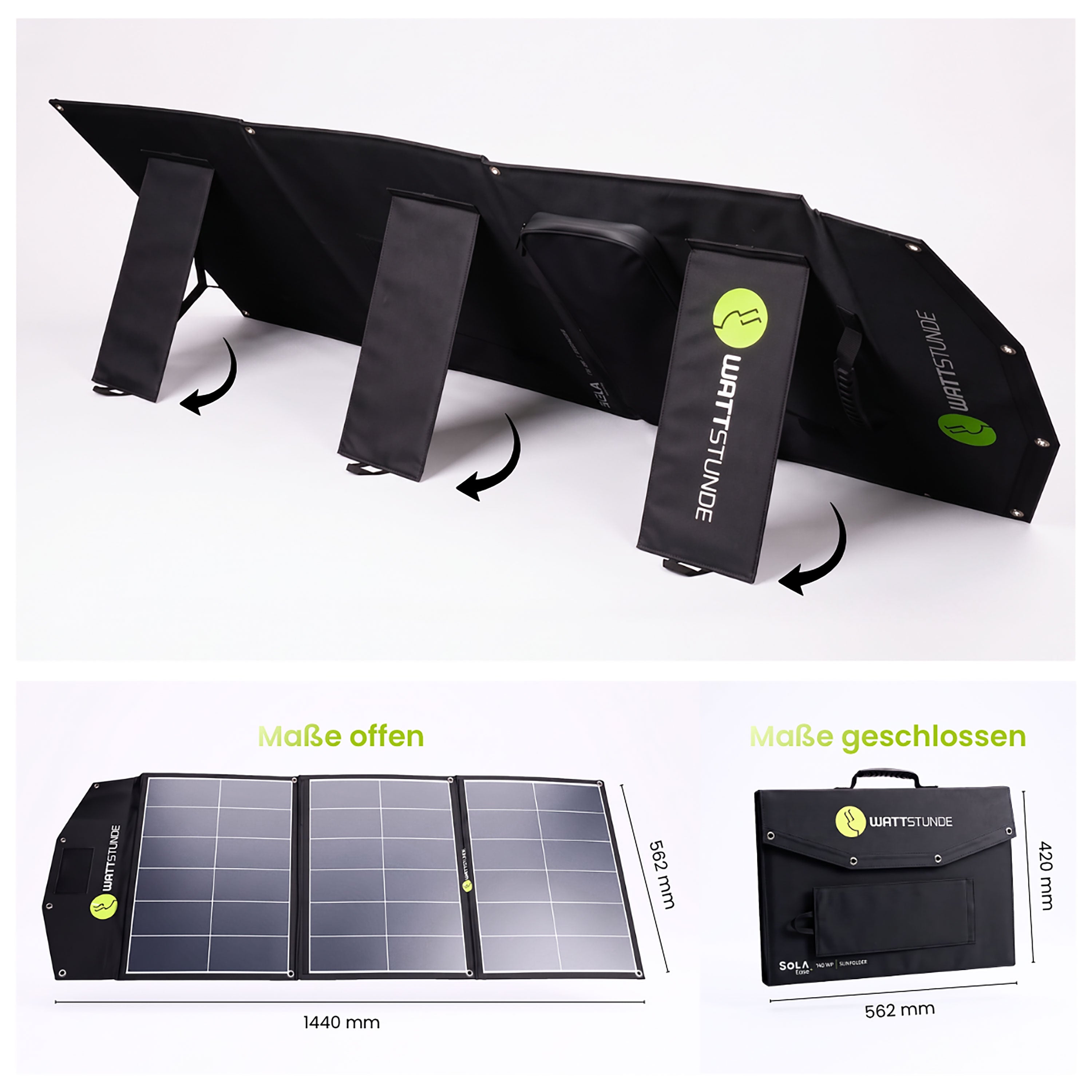 WATTSTUNDE® SOLA Ease+ 140 Wp SunFolder Solartasche