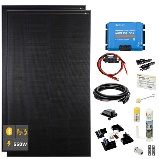550 W SOLA Frame Black Motorhome Complete Set Black