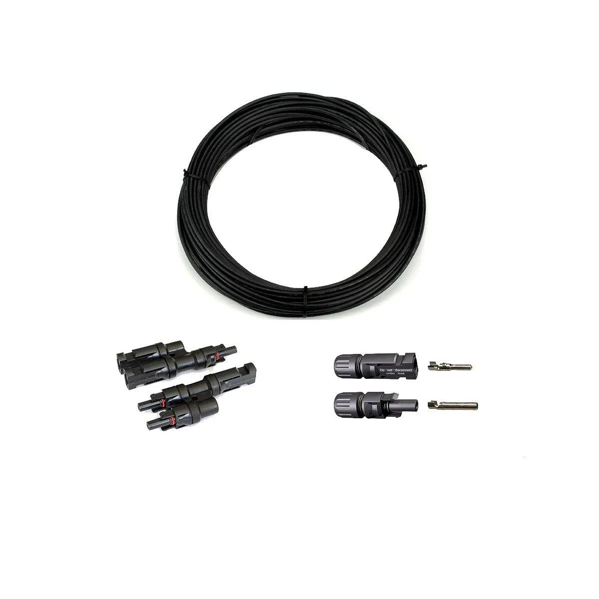 6mm² Anschluss Set II (L) - 2 Module parallel mit MC4 Stecker - 15m Solarkabel lose