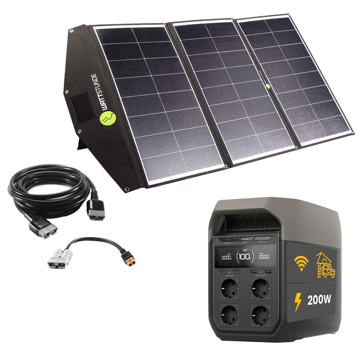 EcoFlow DELTA 3 Powerstation Bundle mit WATTSTUNDE SunFolder Solartasche WATTSTUNDE SunFolder 200 W
