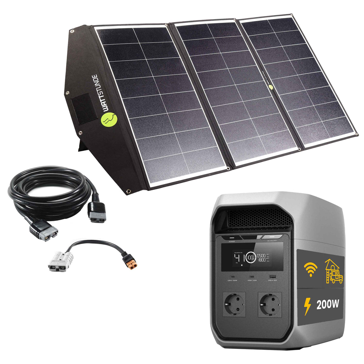 EcoFlow DELTA 3 Classic Powerstation Bundle mit WATTSTUNDE® SOLA Ease+ 200 Wp SunFolder Solartasche
