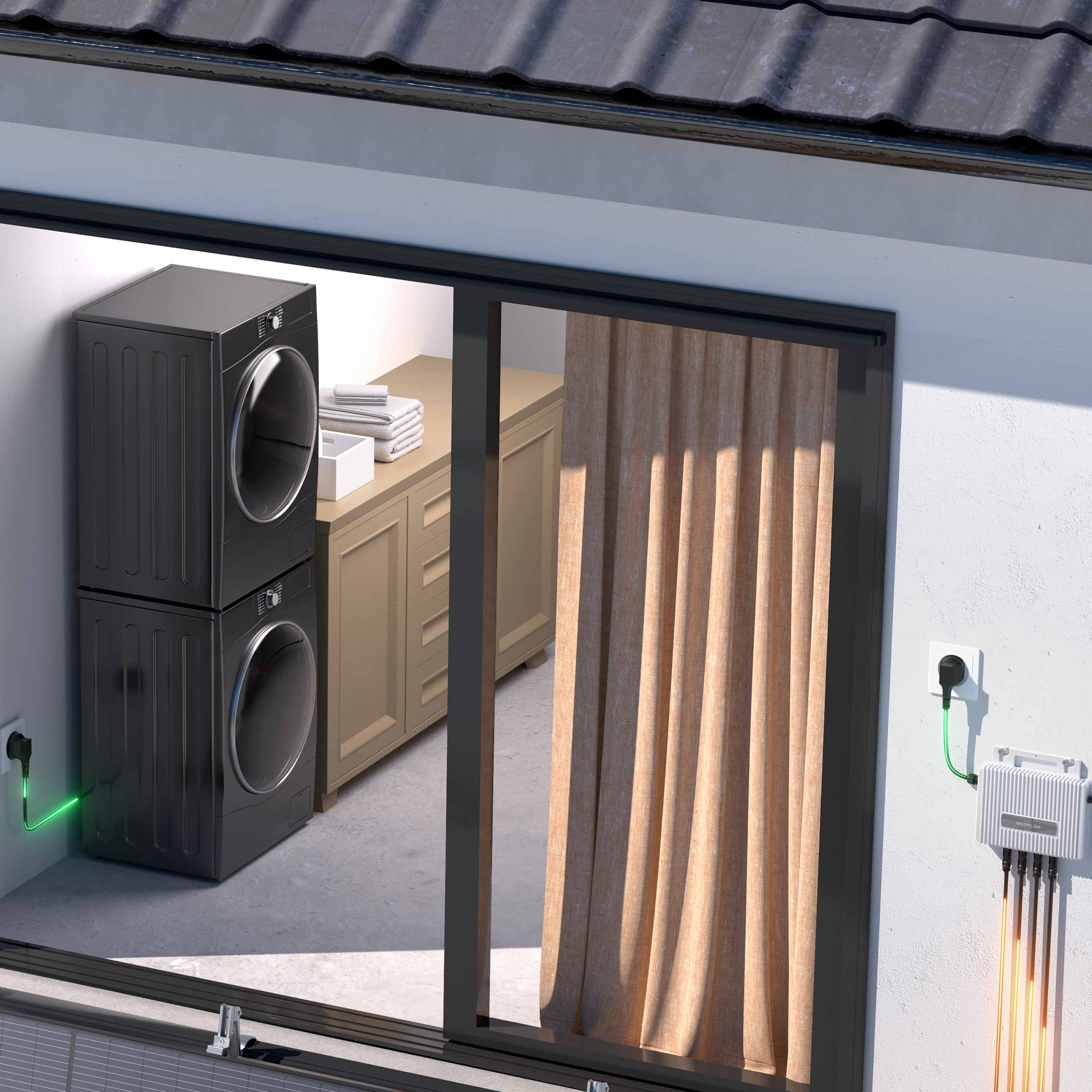 950 W Balkonkraftwerk | Set mit EcoFlow STREAM 800 W Mikrowechselrichter und 2x 475 W DAH Solarmodul ohne Halterung ohne Speicher