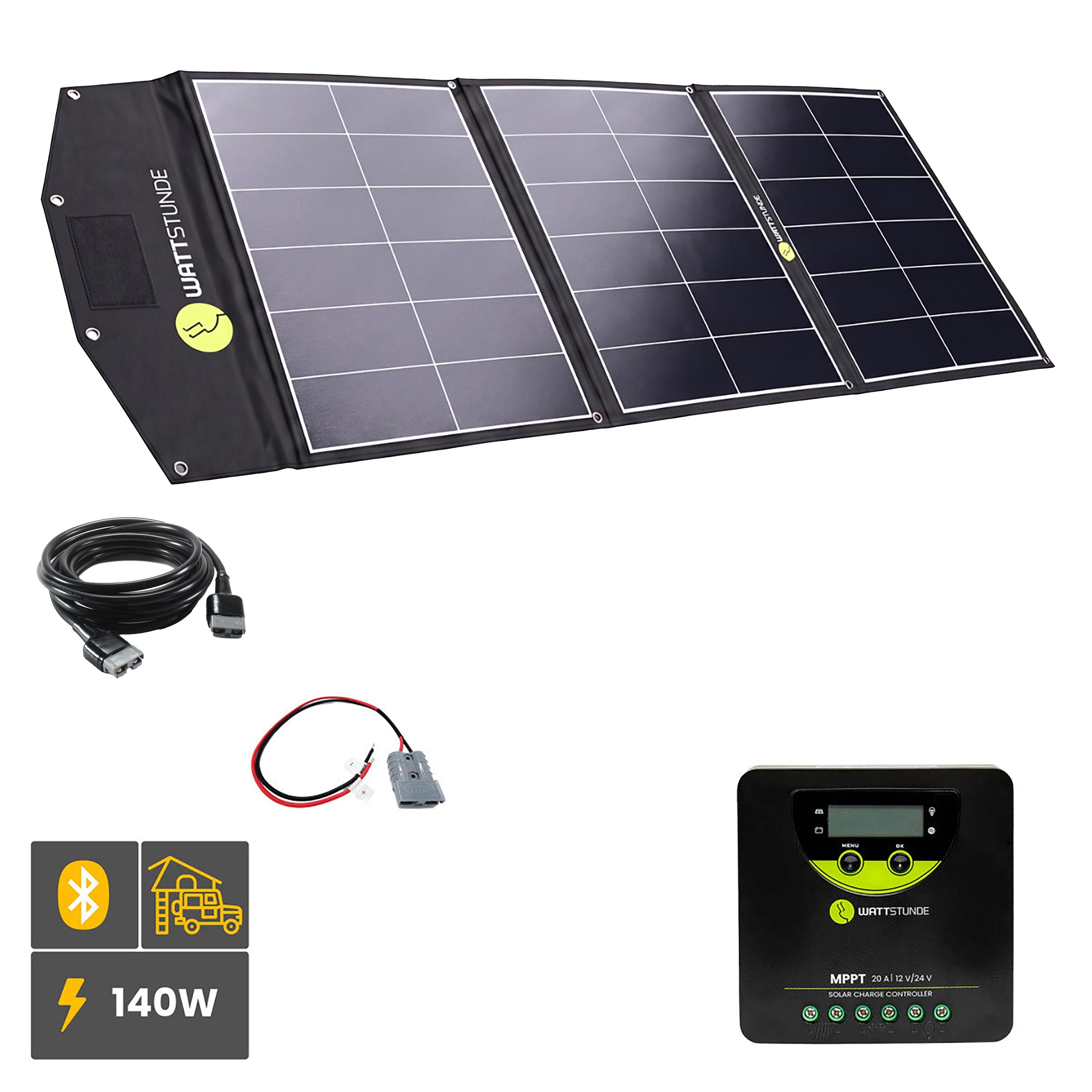 WATTSTUNDE® SOLA Ease 140Wp Solar Bag Variation Set WLR-BT 20.90 MPPT No