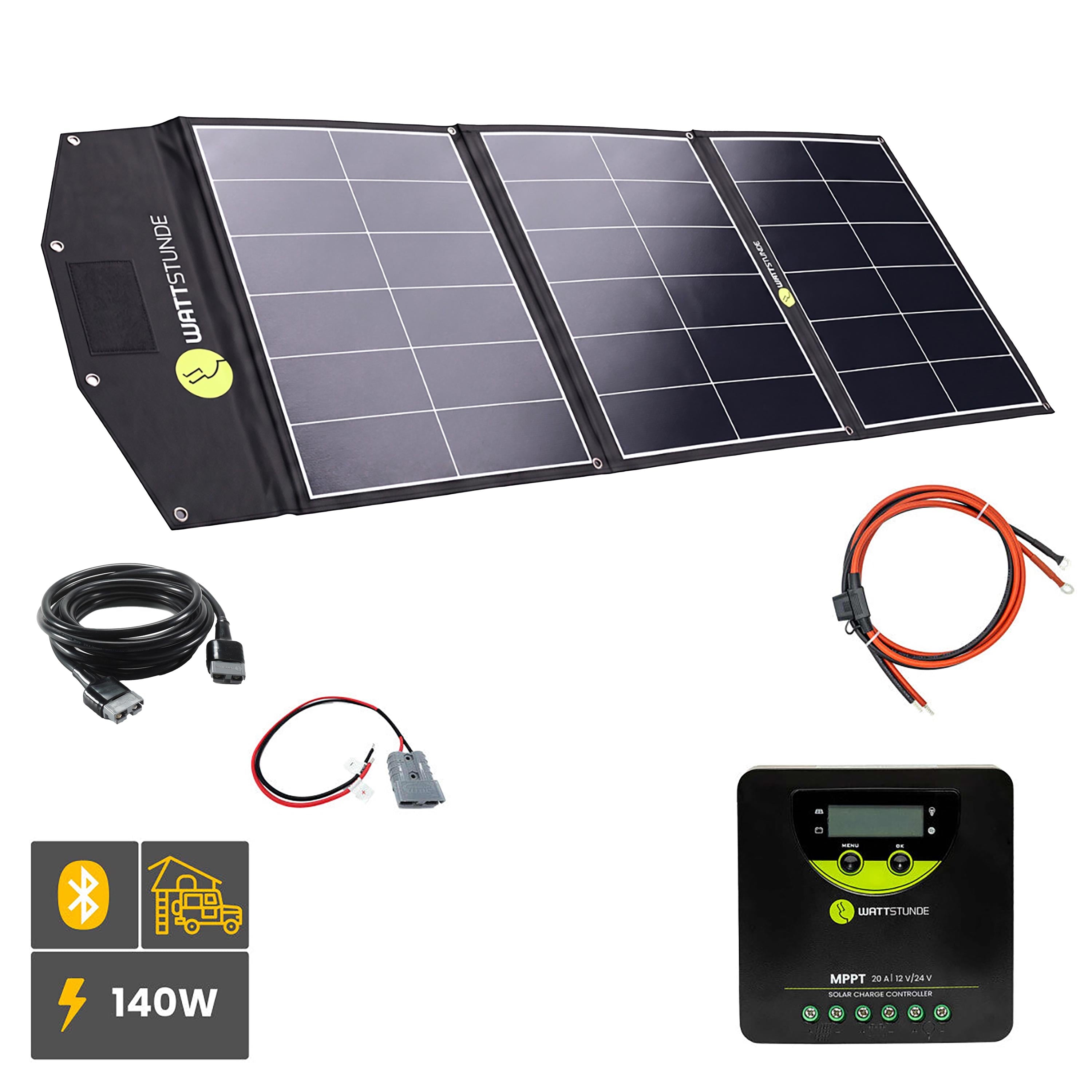 WATTSTUNDE® SOLA Ease 140Wp Solar Bag Variation Set WLR-BT 20.90 MPPT Yes