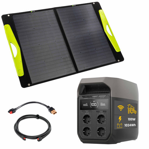 EcoFlow DELTA 3 Powerstation Bundle mit WATTSTUNDE® SolarBuddy 100 W Solartasche