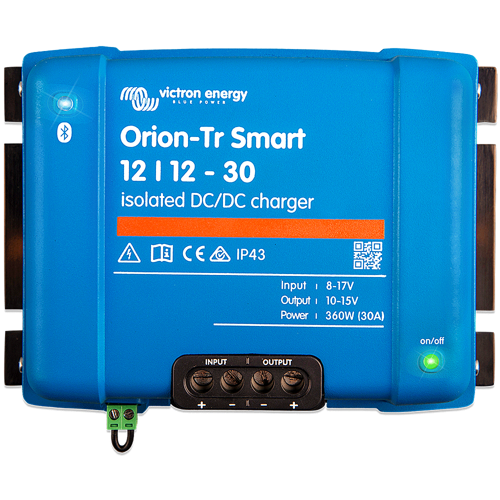 Charging booster set with Victron Orion-Tr Smart 12/12-30 and connection cable for starter and auxiliary battery 7 m