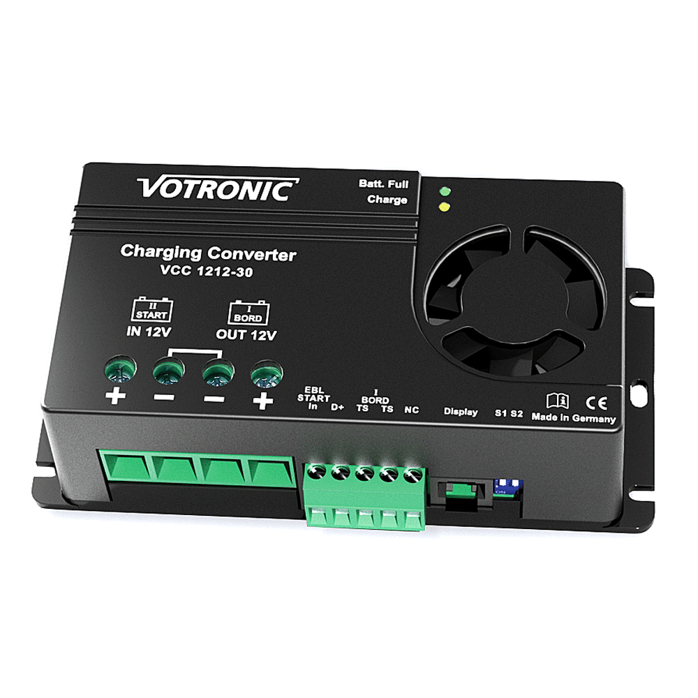 Charging booster set with Votronic 1212-30 and connection cable for starter and auxiliary battery 7 m